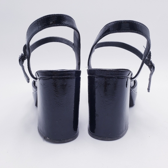 Reaction Women's Indya Platform Pump Block Heel Black Patent Closed Toe Size 8.5 - Picture 3 of 14